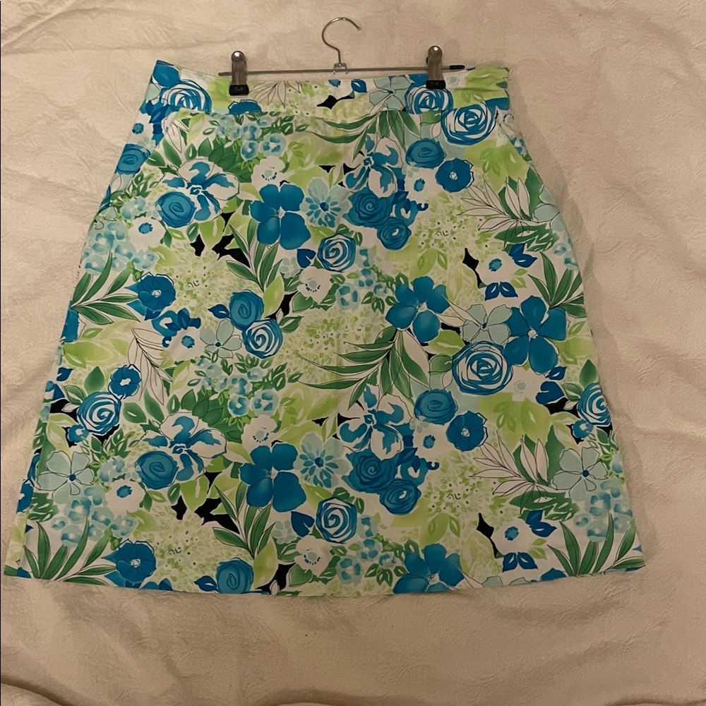 N Touch Petite Floral skirt- Blue & Green